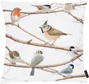 APELT - Zierkissen BIRDS - Baumwolle - weiss/braun - 45/45 cm