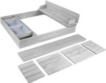 roba® Sandkasten »Outdoor+«, wetterfestes Massivholz, mit aufklappbarer Sitzbank und 2 Spielwannen