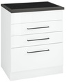 HELD MÖBEL, HELD MÖBEL Kochfeldumbauschrank »Tulsa«, 60 cm breit, 2 Schubladen, 1 grosser Auszug, schwarzer Metallgriff, hochwertige MDF Front, geeignet für autarkes Kochfeld