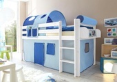 TICAA, Ticaa Hochbett »Malte« mit Rolllattenrost und Textil-Set