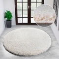 Home affaire Hochflor-Teppich »Viva Teppich rund«, rund, 45 mm Höhe, Uni Farben, einfarbig, rund, besonders weich und kuschelig, idealer Teppich für Wohnzimmer & Schlafzimmer