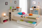 PARISOT, Parisot Jugendzimmer-Set »Charly 11«, (Set, 4 tlg., Bett mit Anstellregal, Nachttisch, und Schreibtisch), mit einem Schreibtisch