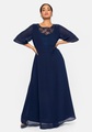 Sheego Abendkleid, aus Chiffon, mit Spitzen-Einsatz