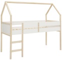 LÜTTENHÜTT, Lüttenhütt Hochbett »Janne«, aus schönem massivem Kiefernholz, Einzelbett, in einer Haus-Optik Form, inklusive praktischer massiver Holzleiter, in verschiedenen Farbvarianten erhältlich, Liegefläche 90x200 cm