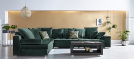 INOSIGN Ecksofa »Vale«, incl. Couchtisch, Steppung im Sitzbereich, Federkern