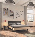 CONFORAMA, Bett DUPLEX Kastanie, Schwarz 140x200 cm