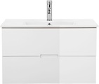 ANDAS, andas Waschtisch »Lund Badezimmerschrank Unterschrank mit Becken«, Waschplatz mit Waschbecken und 2 Auszügen Breite 80 cm