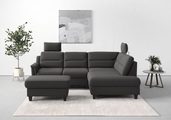sit&more Ecksofa »Farö«, inklusive Federkern, mit wengefarbenen Füssen, wahlweise mit Bettfunktion und Bettkasten