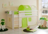 Ticaa Hochbett »Malte« mit Rolllattenrost und Textil-Set