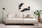 andas Sitzgruppe »TVINNU, Polsterecke mit Hocker, L-Form, Sofa in Cord«, (Set, 2 tlg.), mit aufwendiger Kedernaht, schwarze Füsse