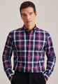 seidensticker Flanellhemd »Slim«, Slim Langarm Button-Down-Kragen Karo