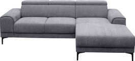 exxpo - sofa fashion Ecksofa, mit 3 Kopfstützen, wahlweise elektrischer Sitztiefenverstellung, frei im Raum stellbar