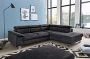 COTTA Ecksofa »Komaris«, inklusive Kopf- bzw. Rückenverstellung, wahlweise Bettfunktion, Bettkasten und RGB-LED-Beleuchtung