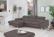 COTTA Ecksofa »Komaris«, mit Kopf- bzw. Rückenverstellung, wahlweise mit Bettfunktion, Bettkasten und RGB-LED-Beleuchtung