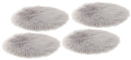 Home affaire Sitzkissen »Dena«, (4 St., 4-teilig), Sitzauflage, Sitzfell, rund, Ø 35 cm, Kunstfell