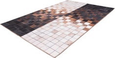 Obsession Teppich »My Bonanza 521«, rechteckig, 5 mm Höhe, Flachgewebe, bedruckt, Patchwork Design, Felloptik, Wohnzimmer