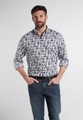 ETERNA LANGARM HEMD COMFORT FIT TWILL SCHWARZ/WEISS BEDRUCKT
