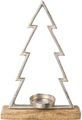 Creativ deco Teelichthalter »Weihnachtsdeko«, (1 St.), auf hochwertiger Mangoholzplatte, in Tannenbaum-Form, Höhe ca. 34 cm