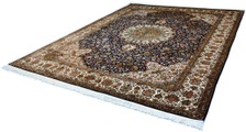 Kayoom Seidenteppich »Kashan 220«, rechteckig, 10 mm Höhe, Einzelstück mit Zertifikat, Wohnzimmer