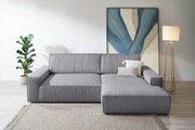 Home affaire Ecksofa »NEU: SHERWOOD XXL 284, Big-Sofa L-Form, tiefe Sitzfläche 95 cm, Cord«, Recamiere rechts/links, als Schlafsofa stellbar, Cord u. Leinenoptik
