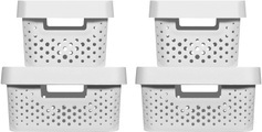 Curver Infinity Aufbewahrungsboxen 4 Stk. mit Deckel 4,5+11L Weiß