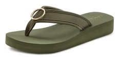 LASCANA Badezehentrenner, Pantolette mit Ringapplikation 