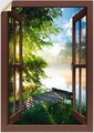 Artland Wandbild »Fensterblick Angelsteg am Fluss«
