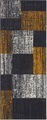 White Label - Design-Velourteppich - 80 x 250 cm - Dunkelgrau, Senfgelb