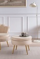 mutoni casual, Sitzpouf rund Samt beige