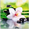 Artland Glasbild »Spa Steine Bambus Zweige Orchidee«