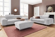 Cotta, COTTA Polstergarnitur, Set: bestehend aus 3-Sitzer und Hocker, Sofa mit Kopfteilverstellung