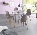 my home Essgruppe »Miller«, (Set, 5 tlg.), Glastisch mit 4 Stühlen (Kunststoffschale)
