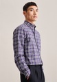 Flanellhemd Regular Fit Langarm Karo Herren Flieder 46
