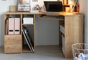 Schreibtisch »Sam«, Breite 137 cm, mit Tastaturauszug und Towerfach
