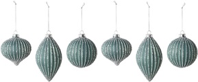 Creativ deco Weihnachtsbaumkugel, (Packung, 6 St.), 3 Designs im Set: Höhe des Zapfens 13 cm, Höhe der beiden Kugeln 9 cm