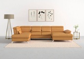 sit&more Wohnlandschaft »Cabrio«, Sitztiefenverstellung und Federkern, jeweils inklusive 3 Nierenkissen