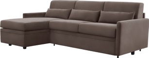 INOSIGN Ecksofa »Avellino«, mit Bettfunktion, inkl. Matratze und klappbaren Metallgestell, Liegefläche 140/208 cm