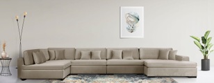 Guido Maria Kretschmer Home&Living Wohnlandschaft »Skara«, (5 St.), Lounge-Sofa mit Federkern-Polsterung, in vielen Bezugsvarianten, auch recycelt
