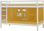 Hoppekids, Hoppekids Etagenbett »ECO Dream«, 90x200 weiss massiv m. Matratze & Vorhang