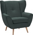 exxpo - sofa fashion Sessel »ALVESTA, Ohrensessel, Loungesessel mit hohem Sitzkomfort«, gemütliche Rückenlehne, mit Knopfheftung und hohen Holzfüssen, in Cord
