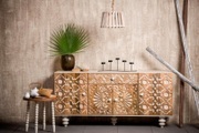HOME AFFAIRE, Home affaire Sideboard »Spring«, aus massivem Mangoholz mit dekorativen Schnitzereien, Breite 160 cm