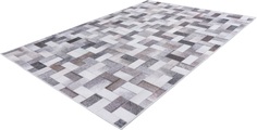 Obsession Teppich »My Bonanza 525«, rechteckig, 5 mm Höhe, Flachgewebe, bedruckt, Patchwork Design, Felloptik, Wohnzimmer