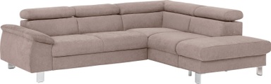 COTTA Ecksofa »Komaris«, inklusive Kopf- bzw. Rückenverstellung, wahlweise Bettfunktion, Bettkasten und RGB-LED-Beleuchtung