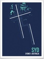 Wall-Art Poster »Wandbild SYD Grundriss Sydney«, Grundriss, (1 St.), Poster, Wandbild, Bild, Wandposter