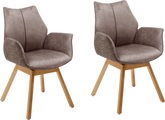 MCA furniture Armlehnstuhl »Tacoma«, (Set), 2 St., 2er Set in Vintage Veloursoptik, 180° drehbar mit Nivellierung, Stuhl bis 120 kg belastbar
