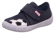 Superfit, Superfit Klett-Hausschuhe FUßBALL FAN in jeansblau in Gr. 25