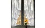 Hubatka Tagvorhang Vitrage Spitzen-Vitragen 95 x 150 cm, Weiss