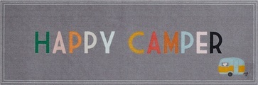 MY HOME, my home Läufer »Camping Happy Camper«, rechteckig, Teppichläufer, mit Schriftzug, Motiv Wohnwagen, ideal für den Camper