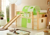 TICAA, Ticaa Hochbett »Manuel« mit Rolllattenrost und Textil-Set