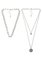 J.Jayz Collier-Set »Layering Kette mit grosser Gliederkette, zweireihge Gliederkette mit runden Anhängern« (Set, 2 tlg.)